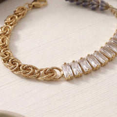 Half Tennis Half Chain Bracelet