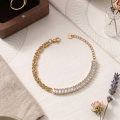 Half Tennis Half Chain Bracelet