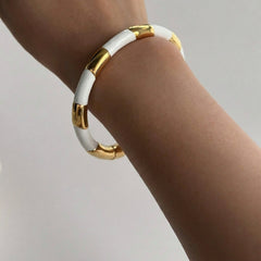 Striped Enamel Bracelet