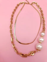 Baroque Pearl Chain Layered Necklace