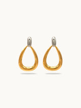 Dual Tone Door Knockers Earrings