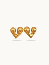 Puffy Heart Stud Earrings