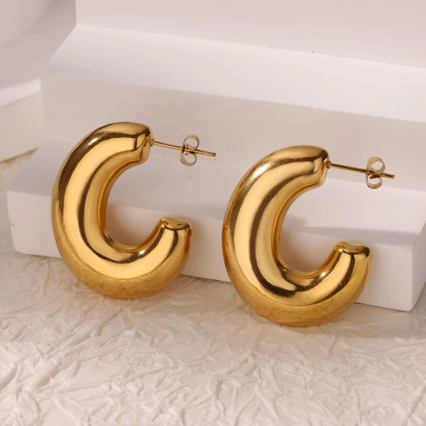 C-Shape Half Hoop Earrings