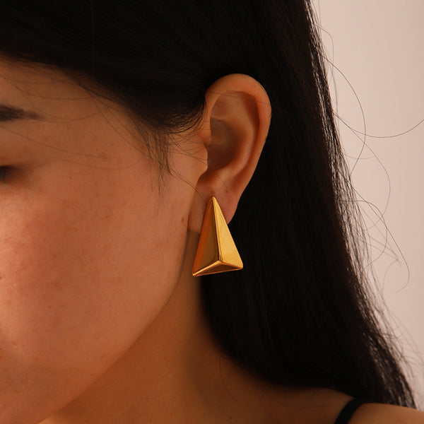 3D Triangle Earrings