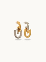 Dual Tone Interlocked Earrings