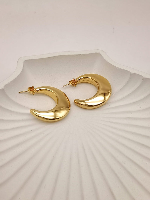 Moon Shape Hoop Earrings