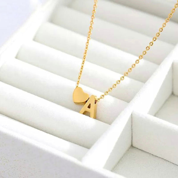 Name Initial Necklace - A