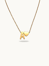 Name Initial Necklace - A