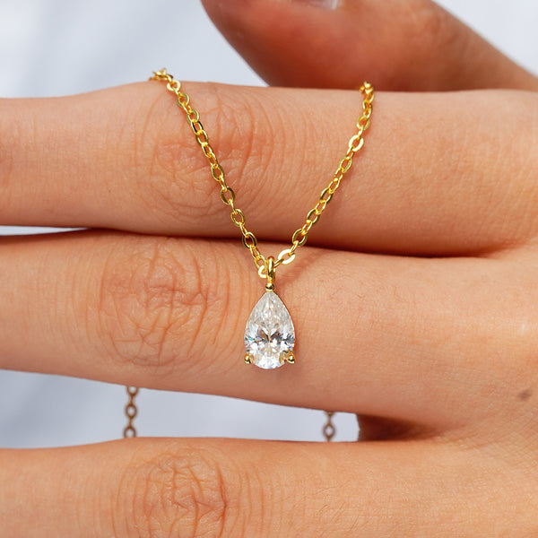 Pear Cut Solitaire Necklace