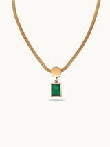 Green Emerald Snake Chain Necklace