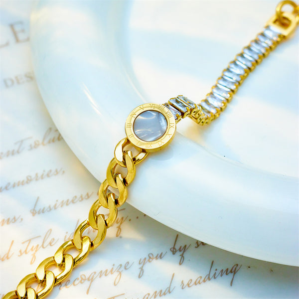 Baguette Cubic Zirconia Chain Bracelet