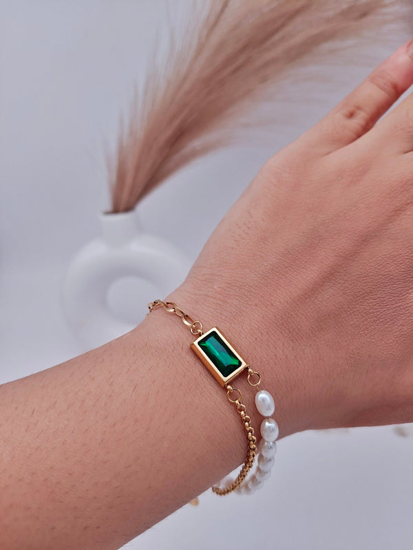 Emerald Green Chain Bracelet