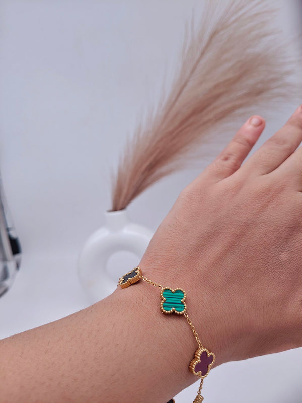 Multi Colour Clover Charms Bracelet