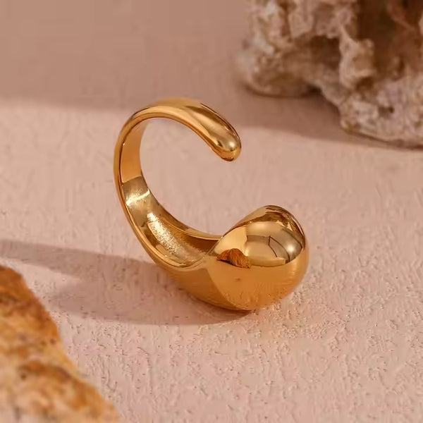 Bold Korean Cuff Ring (Gold)