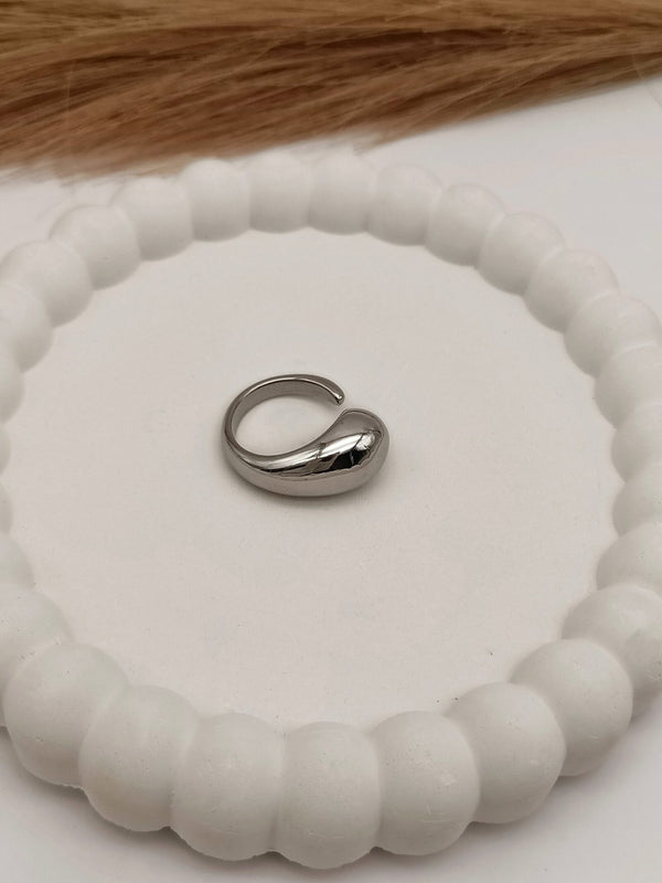 Bold Korean Cuff Ring (Silver)