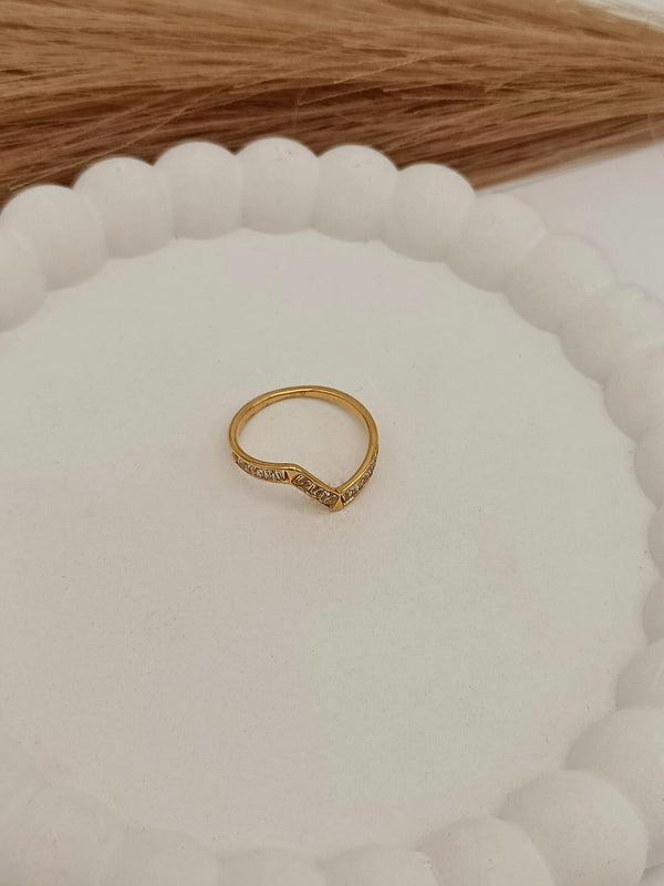 Chevron Cubic Zirconia Ring