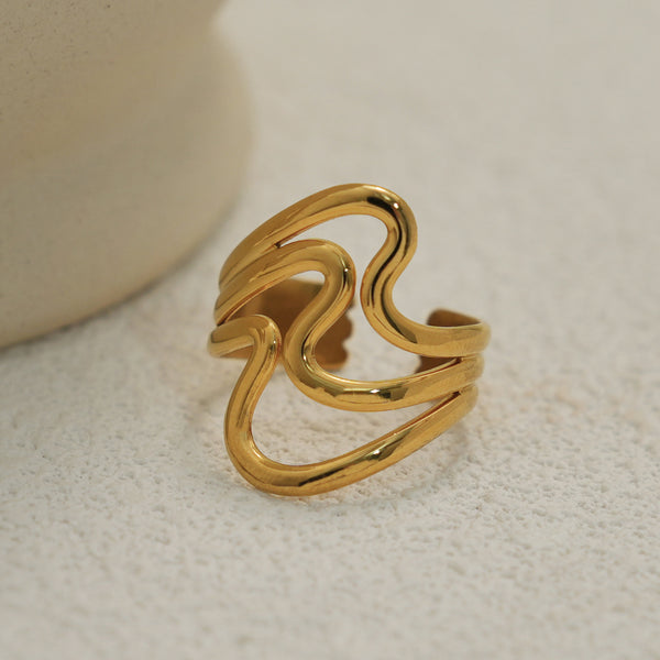 Serene Waves Adjustable Ring