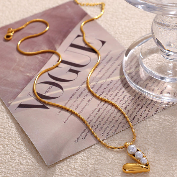 Princy Pearl Heart Necklace