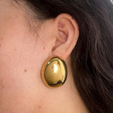 Oval Pebble Stud Earrings