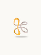 Two Tone Wave Adjustable Ring