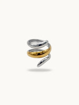 Two Tone Spiral Adjustable Ring