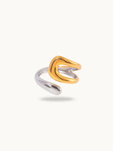 Two Tone Modern Adjustable Ring