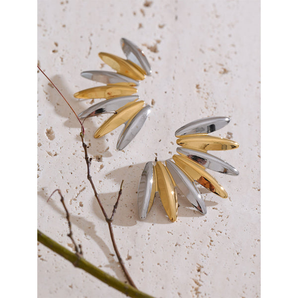 Dual Tone Marquise Earrings