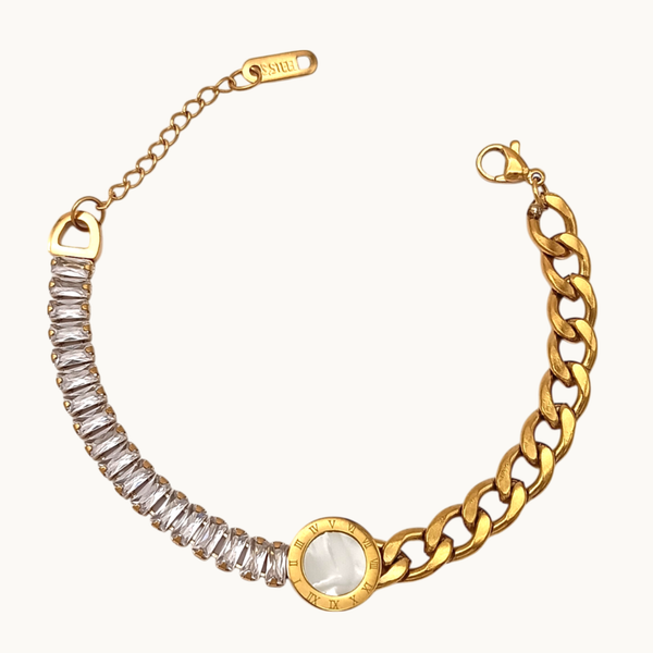 Baguette Cubic Zirconia Chain Bracelet