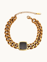 Korean Black Stone Chain Bracelet