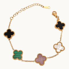 Multi Colour Clover Charms Bracelet