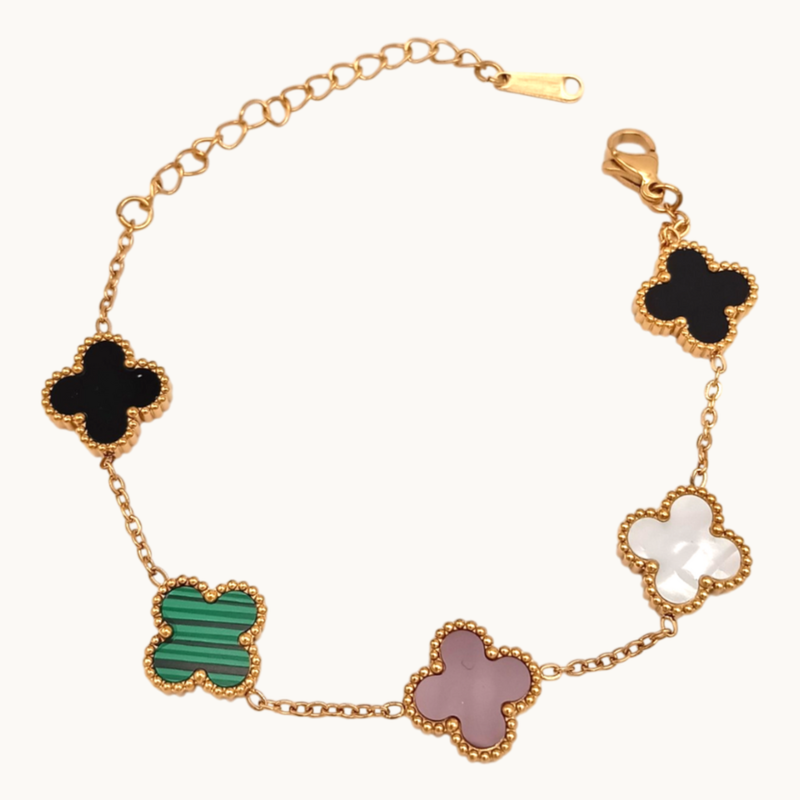 Multi Colour Clover Charms Bracelet