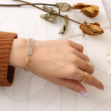 Half Tennis Half Chain Bracelet
