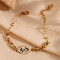 Evil Eye CZ Chain Bracelet