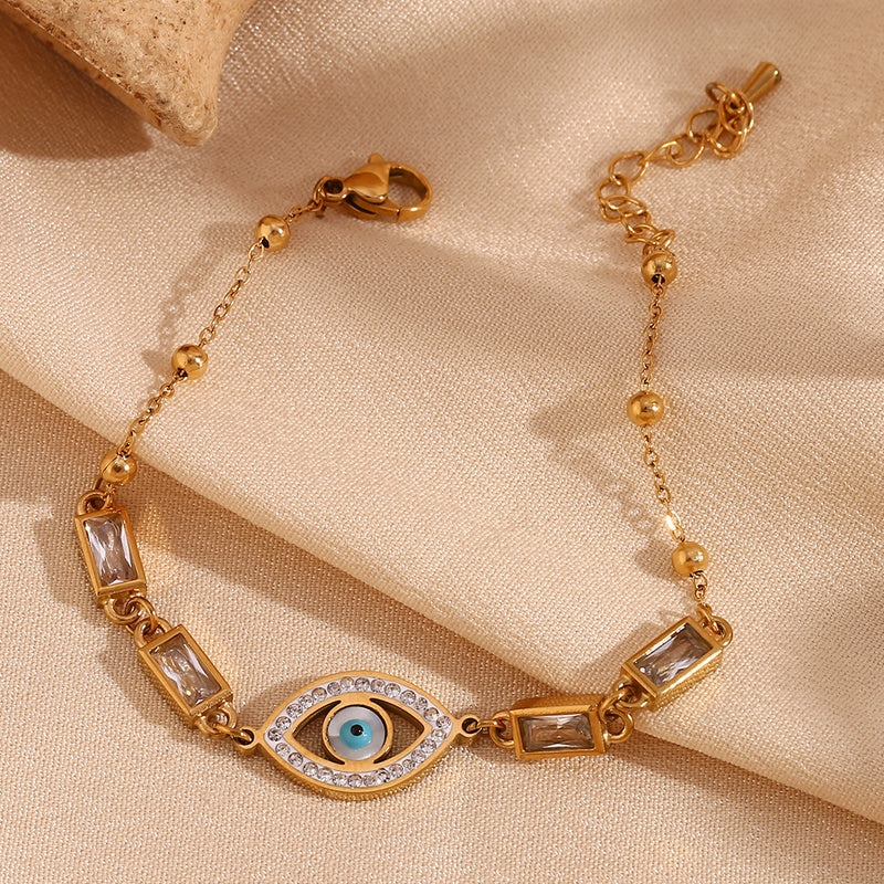 Evil Eye CZ Chain Bracelet