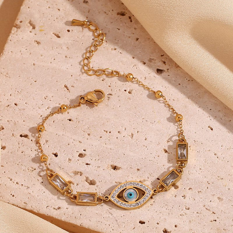 Evil Eye CZ Chain Bracelet
