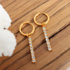 Shining Zircon Tassel Earrings