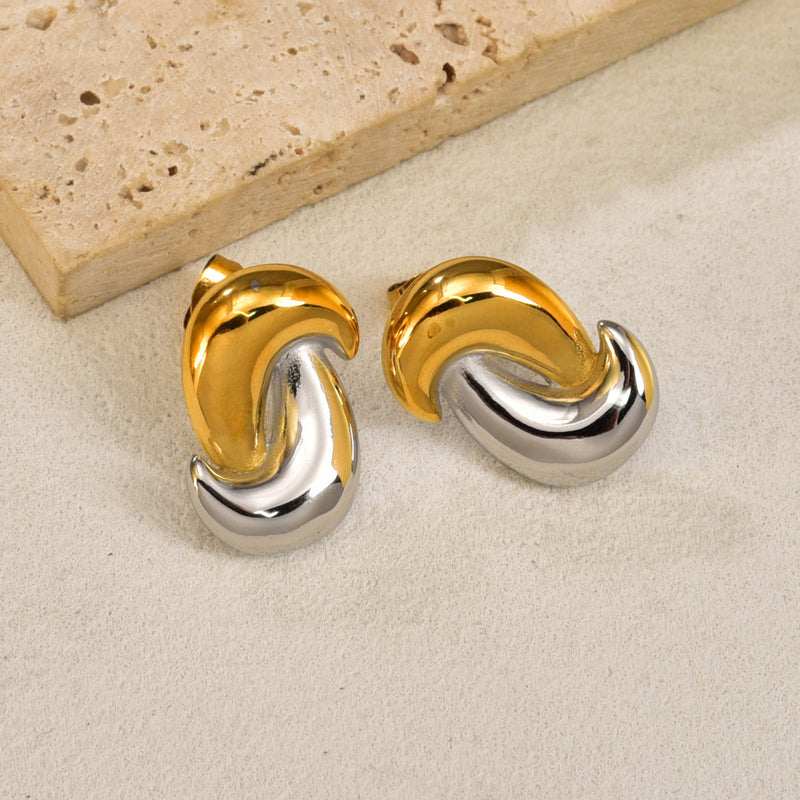 Two Tone Irregularity Earrings