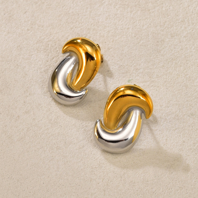 Two Tone Irregularity Earrings