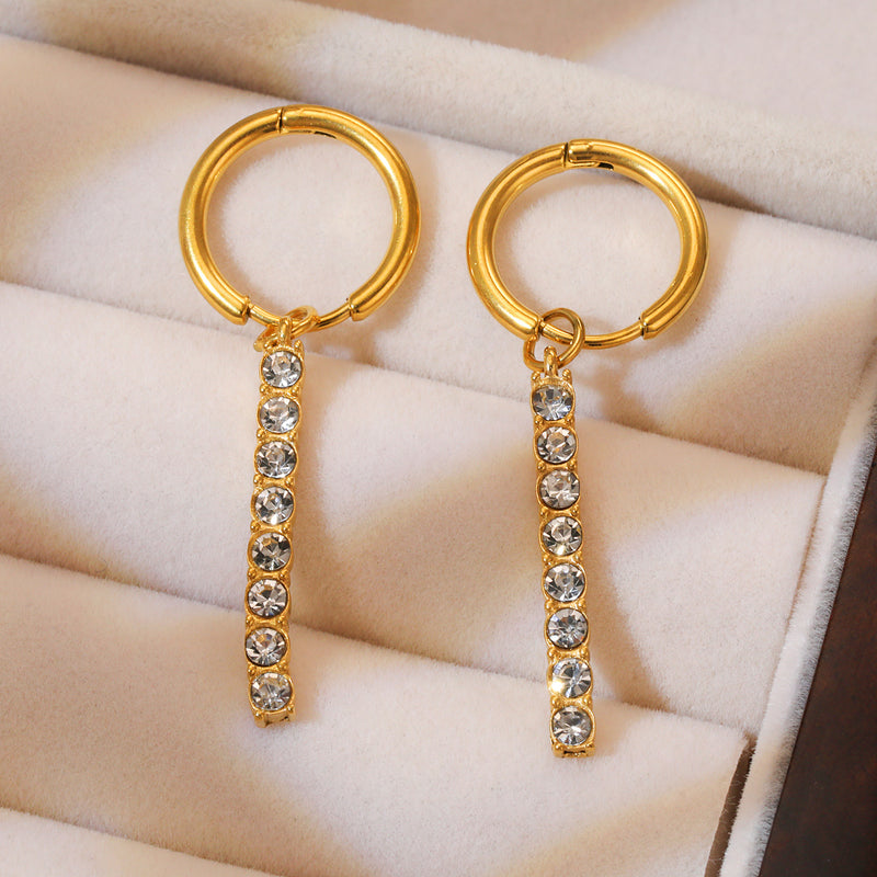 Shining Zircon Tassel Earrings