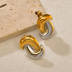Two Tone Irregularity Earrings