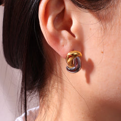 Two Tone Irregularity Earrings