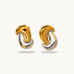 Two Tone Irregularity Earrings