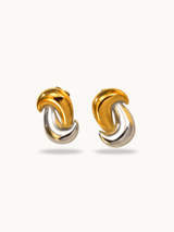 Two Tone Irregularity Earrings