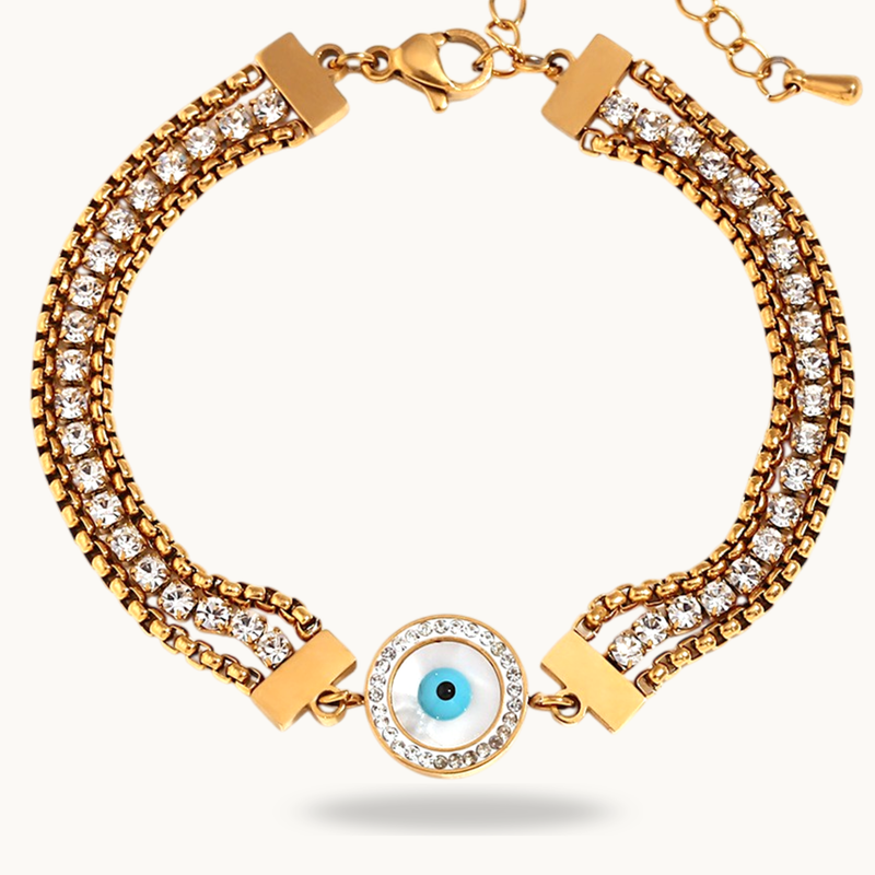 Evil Eye Studded Chain Bracelet