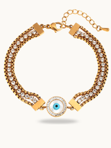 Evil Eye Studded Chain Bracelet
