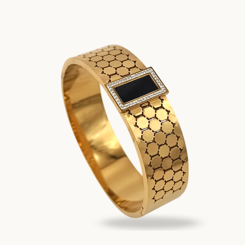 Black Gem Cuff Bracelet