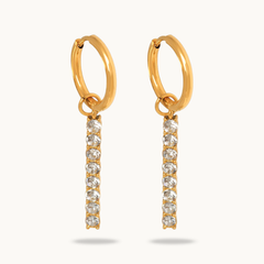 Shining Zircon Tassel Earrings
