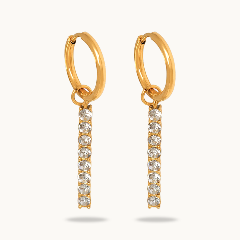 Shining Zircon Tassel Earrings