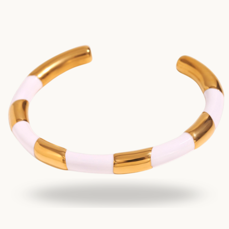 Striped Enamel Bracelet