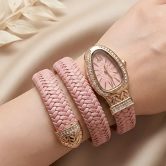 Pink Spiral Watch Bracelet